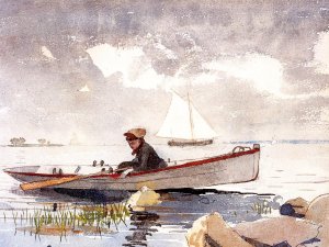 A Girl in a Punt by Winslow Homer Oil Painting Reproduction