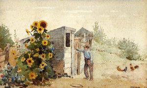 Backyard, Summer by Oil Painting Reproduction