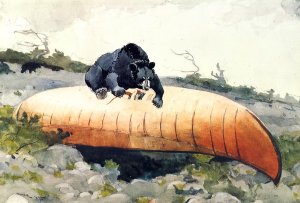 Bear and Canoe by Winslow Homer Oil Painting Reproduction