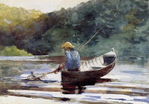 Boy Fishing by Winslow Homer Oil Painting Reproduction