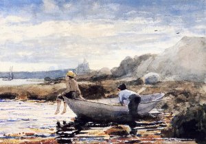 Boys in a Dory by Oil Painting Reproduction