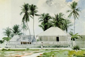 Cabins, Nassau by Oil Painting Reproduction