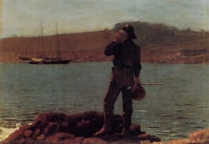 Calling the Pilot also known as Hailing the Schooner by Oil Painting Reproduction