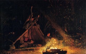 Camp Fire by Winslow Homer Oil Painting Reproduction