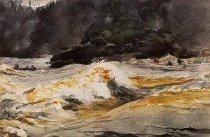 Canoes in Rapids, Saguenay River by Oil Painting Reproduction