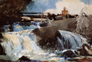 Casting in the Falls by Winslow Homer Oil Painting Reproduction