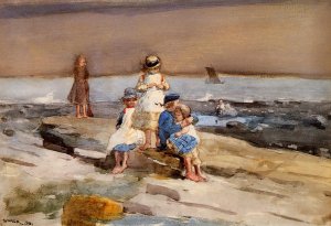 Children on the Beach by Winslow Homer Oil Painting Reproduction