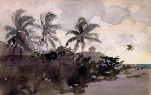 Coconut Palms by Oil Painting Reproduction