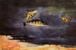 Fish and Butterflies by Oil Painting Reproduction