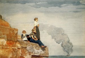 Fisherman's Family (also known as The Lookout) by Oil Painting Reproduction