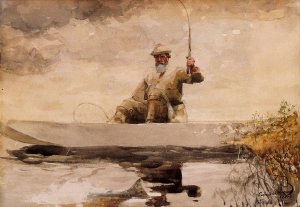 Fishing in the Adirondacks by Winslow Homer Oil Painting Reproduction