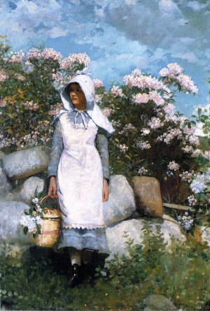 Girl and Laurel by Winslow Homer Oil Painting Reproduction