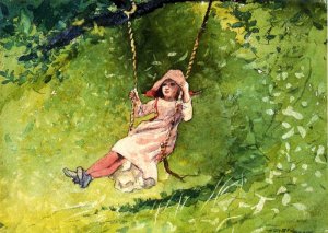 Girl on a Swing by Winslow Homer Oil Painting Reproduction