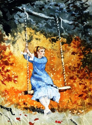 Girl on a Swing by Oil Painting Reproduction