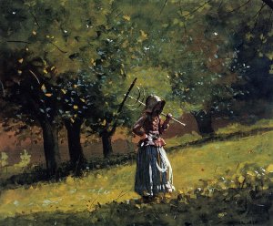 Girl with a Hay Rake by Oil Painting Reproduction