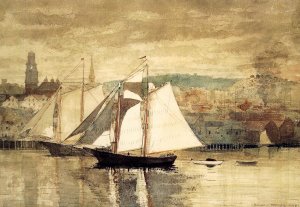 Gloucester Schooners and Sloop by Winslow Homer Oil Painting Reproduction