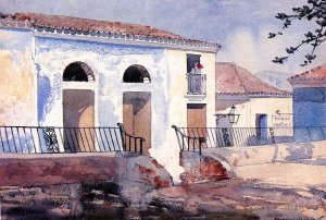 House, Santiago, Cuba by Oil Painting Reproduction