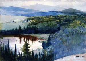 Indian Village, Adirondacks by Oil Painting Reproduction