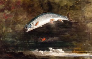 Jumping Trout by Winslow Homer Oil Painting Reproduction