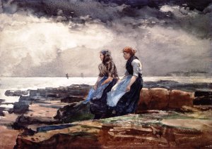 Looking Out to Sea by Oil Painting Reproduction