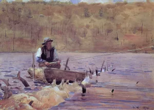 Man in a Punt, Fishing