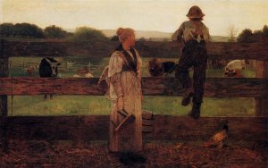 Milking Time by Oil Painting Reproduction