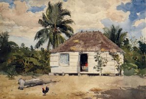 Native Huts, Nassau by Winslow Homer Oil Painting Reproduction