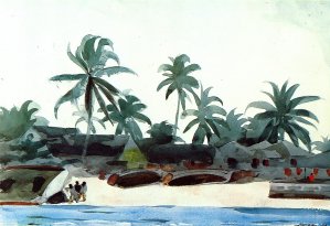 Negro Cabins and Palms by Oil Painting Reproduction