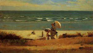 On the Beach, Marshfield by Oil Painting Reproduction