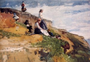 On the Cliff by Oil Painting Reproduction