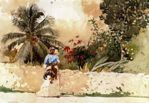 On the Way to Market, Bahamas by Oil Painting Reproduction