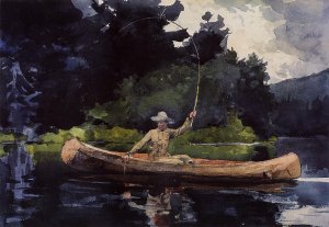 Playing Him also known as The North Woods by Winslow Homer Oil Painting Reproduction