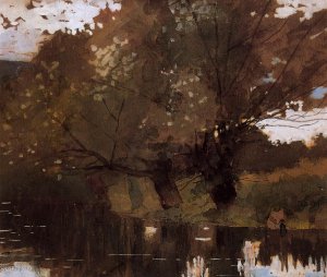 Pond and Willows, Houghton Farm by Oil Painting Reproduction