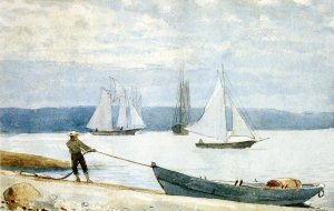 Pulling the Dory by Oil Painting Reproduction