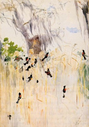 Redwing Blackbirds by Winslow Homer Oil Painting Reproduction