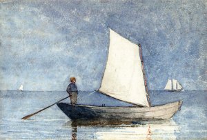 Sailing a Dory by Oil Painting Reproduction