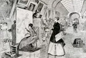 The Art Students and Copysts in the Louvre