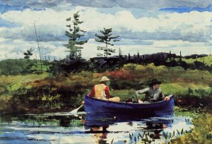 The Blue Boat by Oil Painting Reproduction