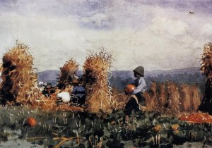 The Pumpkin Patch by Winslow Homer Oil Painting Reproduction