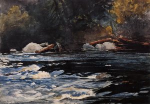 The Rapids, Husdon River, Adirondacks by Oil Painting Reproduction