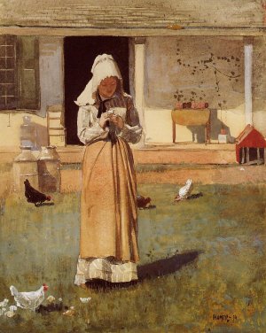 The Sick Chicken by Oil Painting Reproduction