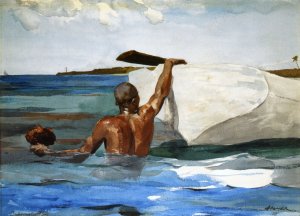 The Spong Diver by Winslow Homer Oil Painting Reproduction