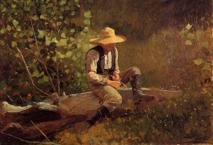 The Whittling Boy by Oil Painting Reproduction