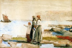 Waiting for the Return of the Fishing Fleet by Oil Painting Reproduction