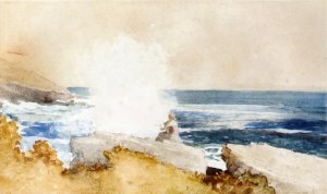 Watching the Surf by Oil Painting Reproduction