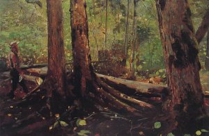 Woodchopper in the Adirondacks by Oil Painting Reproduction