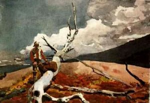 Woodman and Fallen Tree by Oil Painting Reproduction